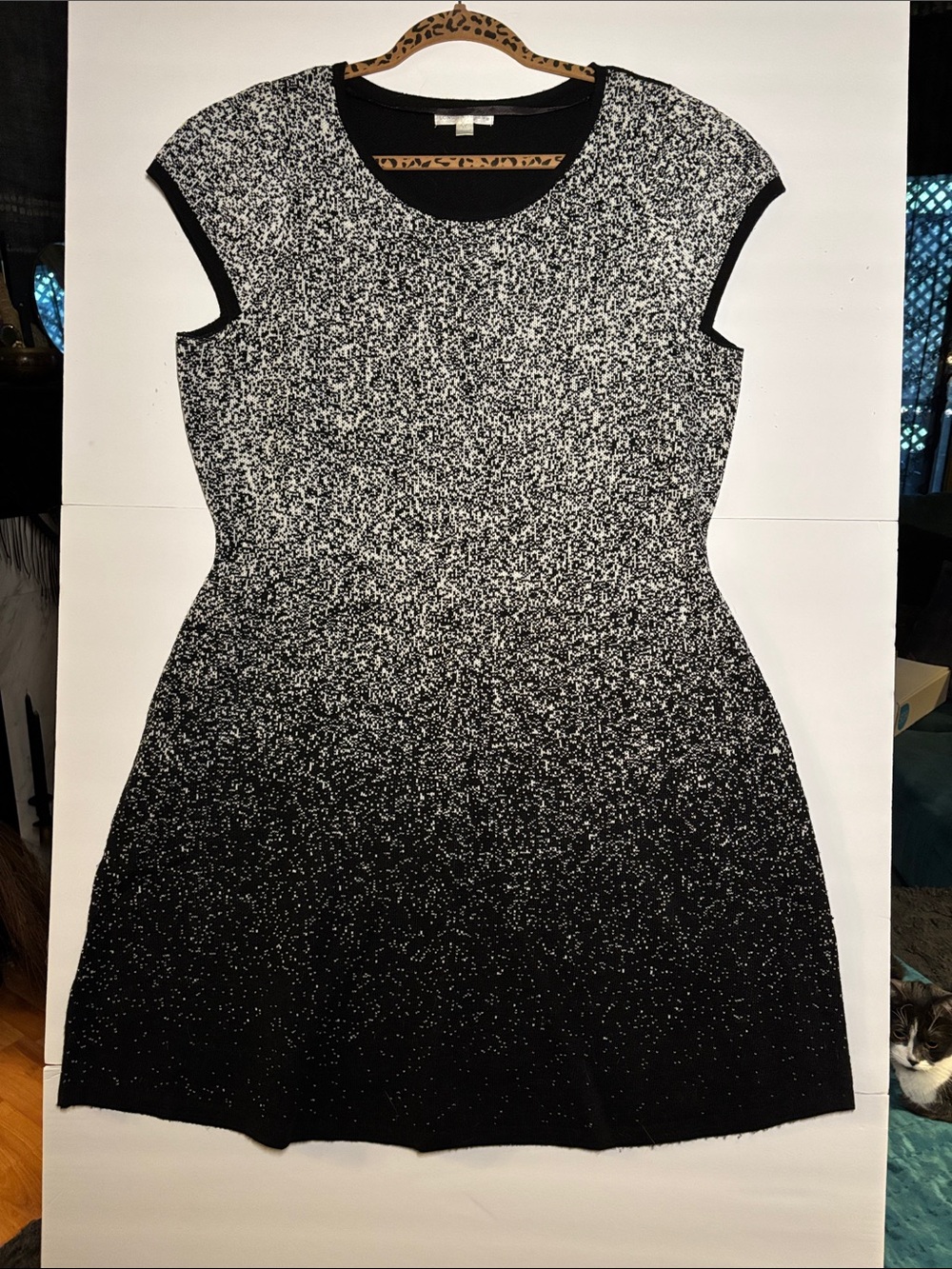 Eileen Fisher Black and White Patterned dress